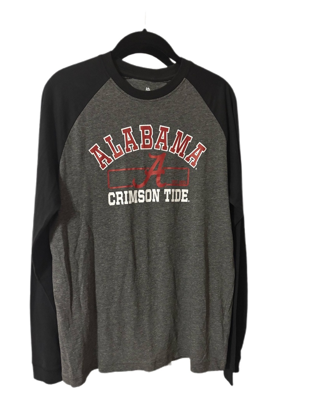 Knights Apparel Alabama Crimson Tide Long Sleeve Raglan Shirt - Gray/Black/Red